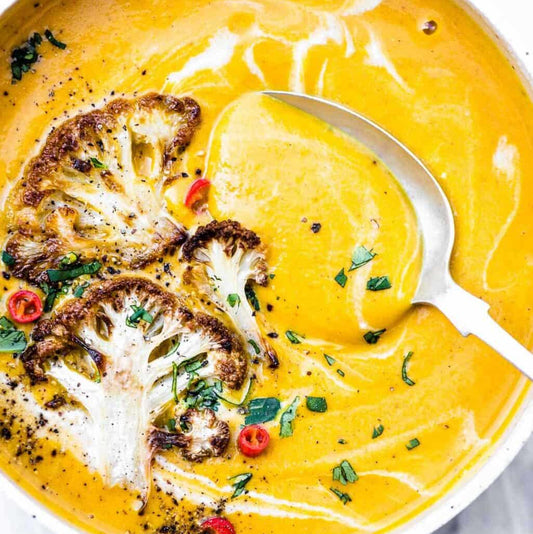 Cauliflower + Turmeric Soup (GF/vegan)